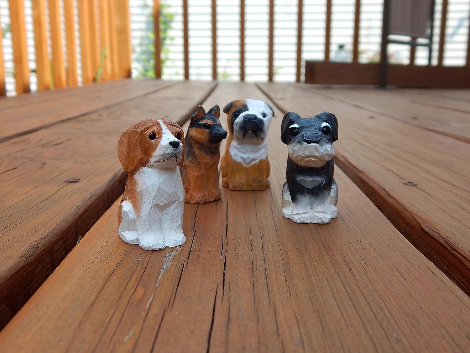 Hand-Carved Black Lab Figurine - Miniature Wooden Dog Sculpture