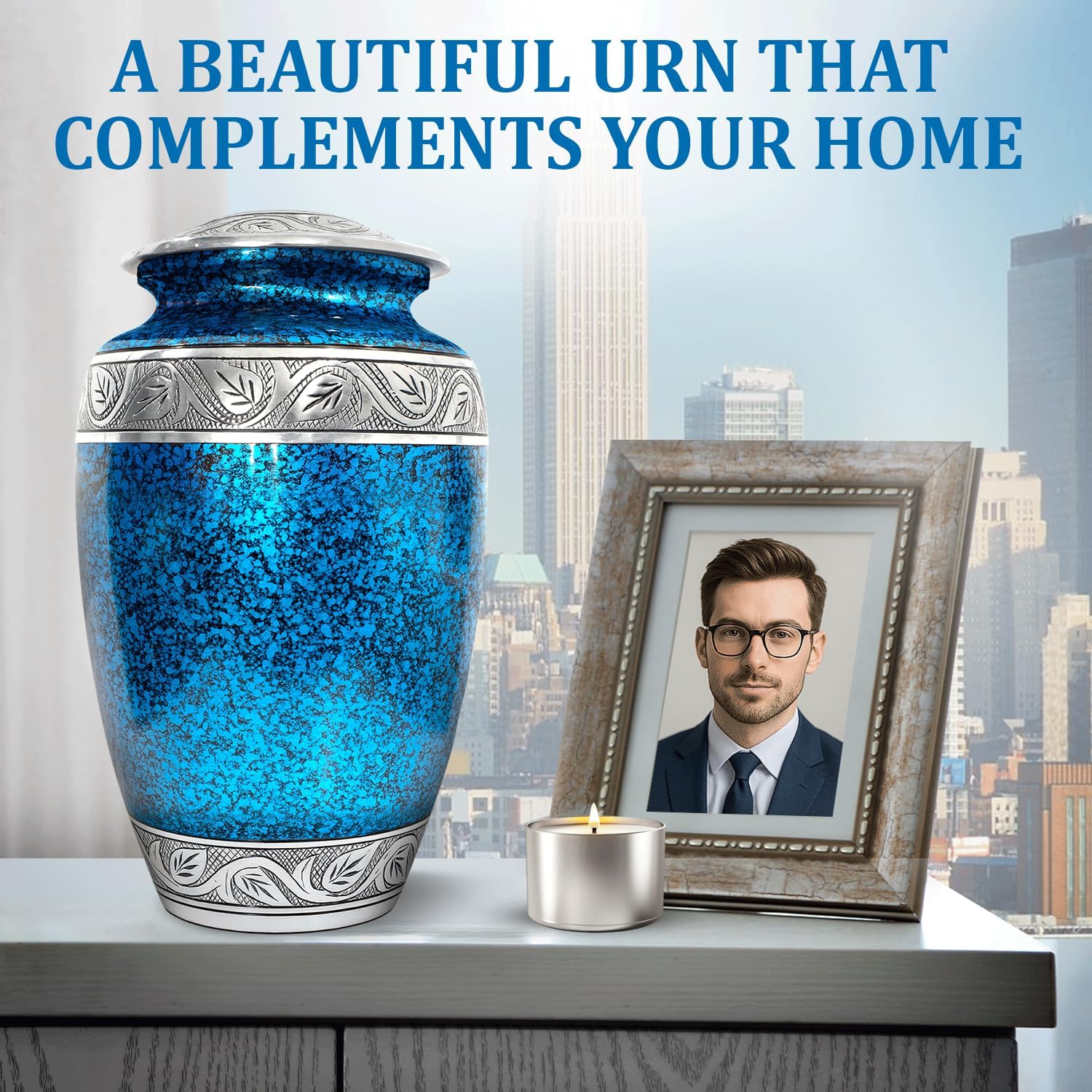 Elegant Cremation Urn Set - 1 Large Urn 4 Small Keepsake Urns