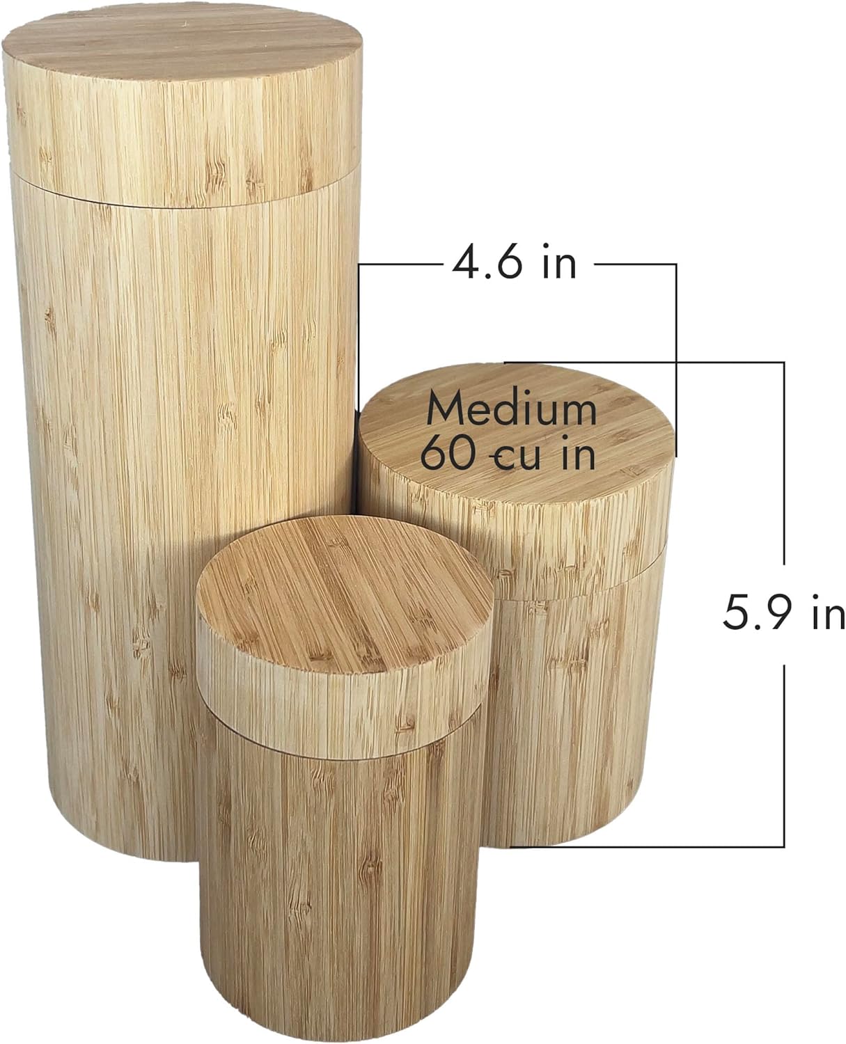 All-Natural Bamboo Urn for Human or Pet Cremated Remains