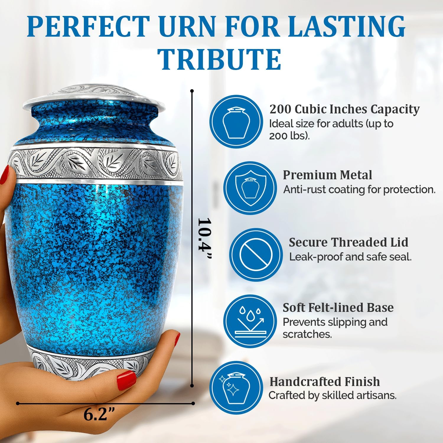 Elegant Cremation Urn Set - 1 Large Urn 4 Small Keepsake Urns