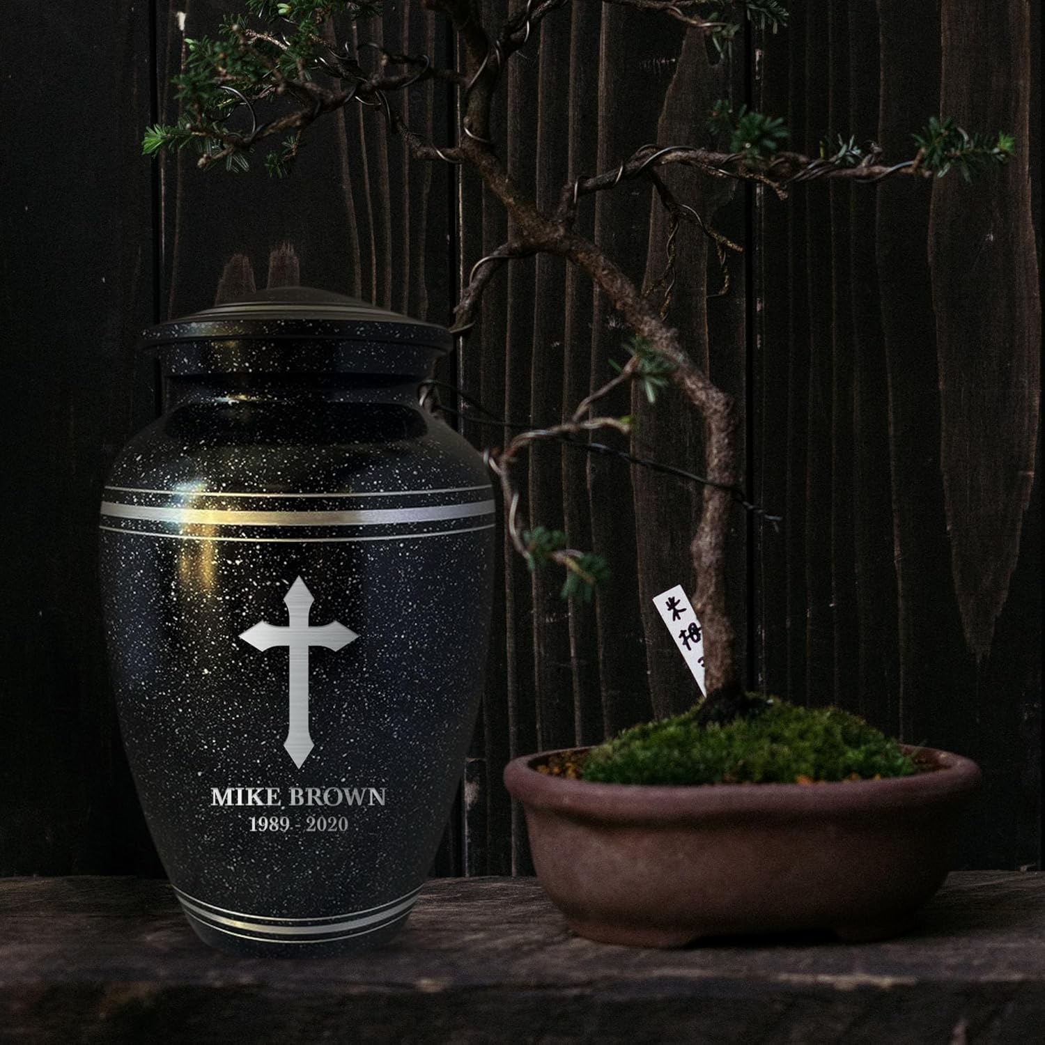 Personalized Aluminum Cremation Urn with Name and Office Joke Design