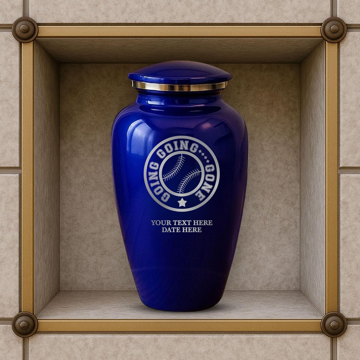 Custom Cremation Urn with Baseball Design Purple