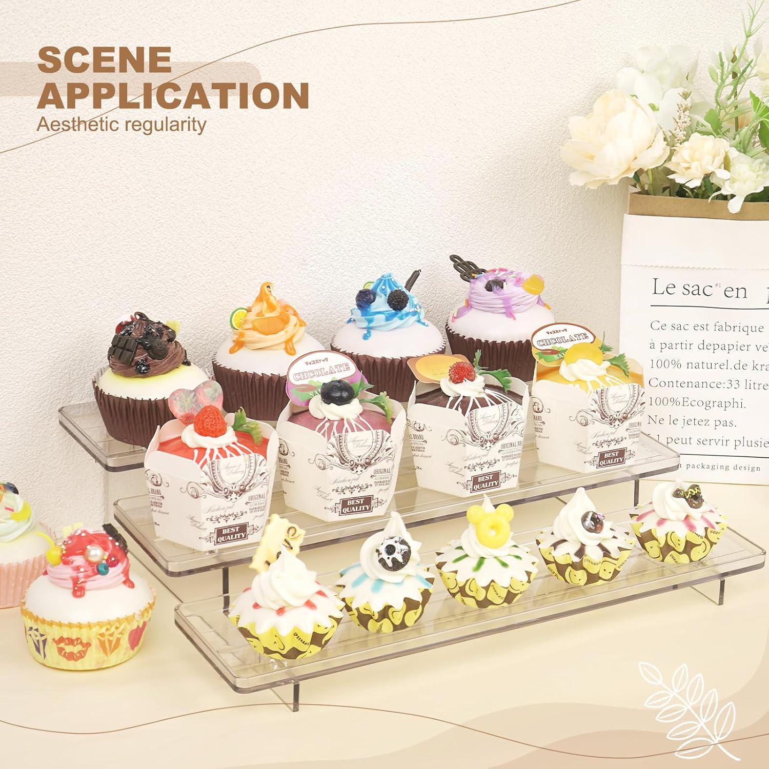 ULENDIS 2 Pack 3 Tier Acrylic Display Stands