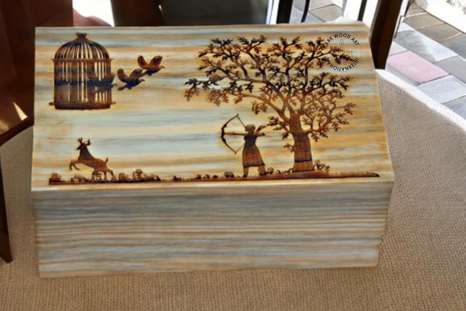 Life of Tree Urn for Human Ashes Handmade Wood