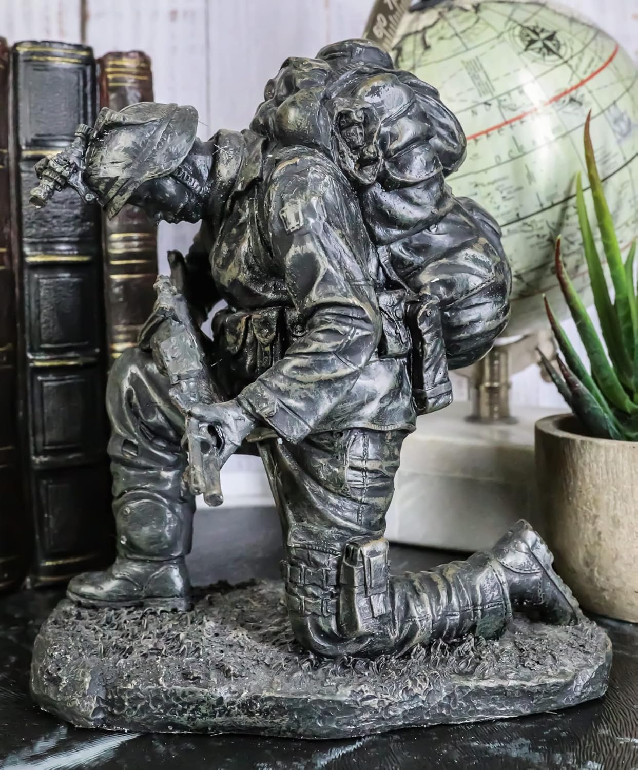 Ebros Gift Kneeling Soldier Courage Figurine