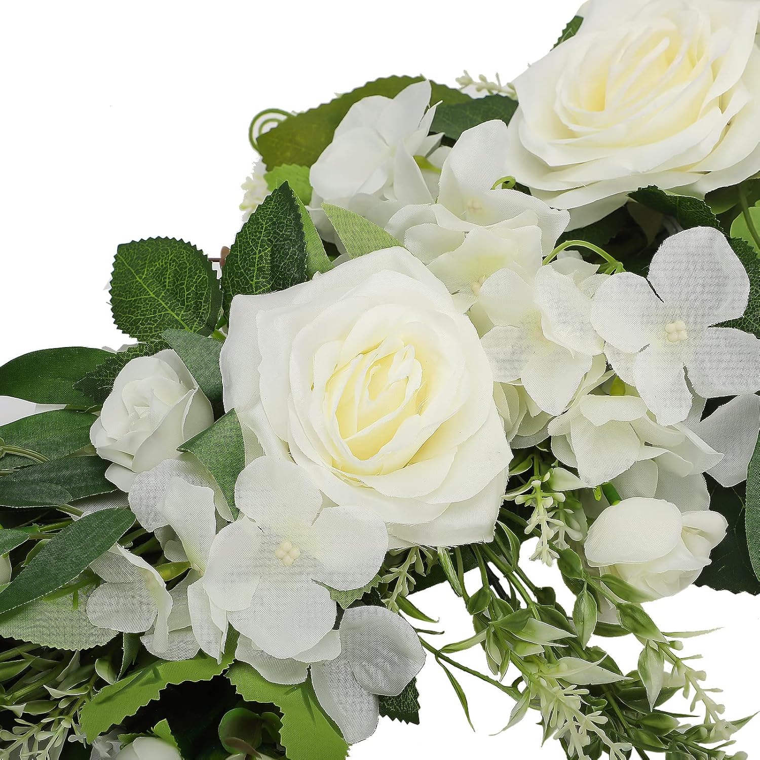256 Inch Artificial Rose Flower Swag with Green Leaves