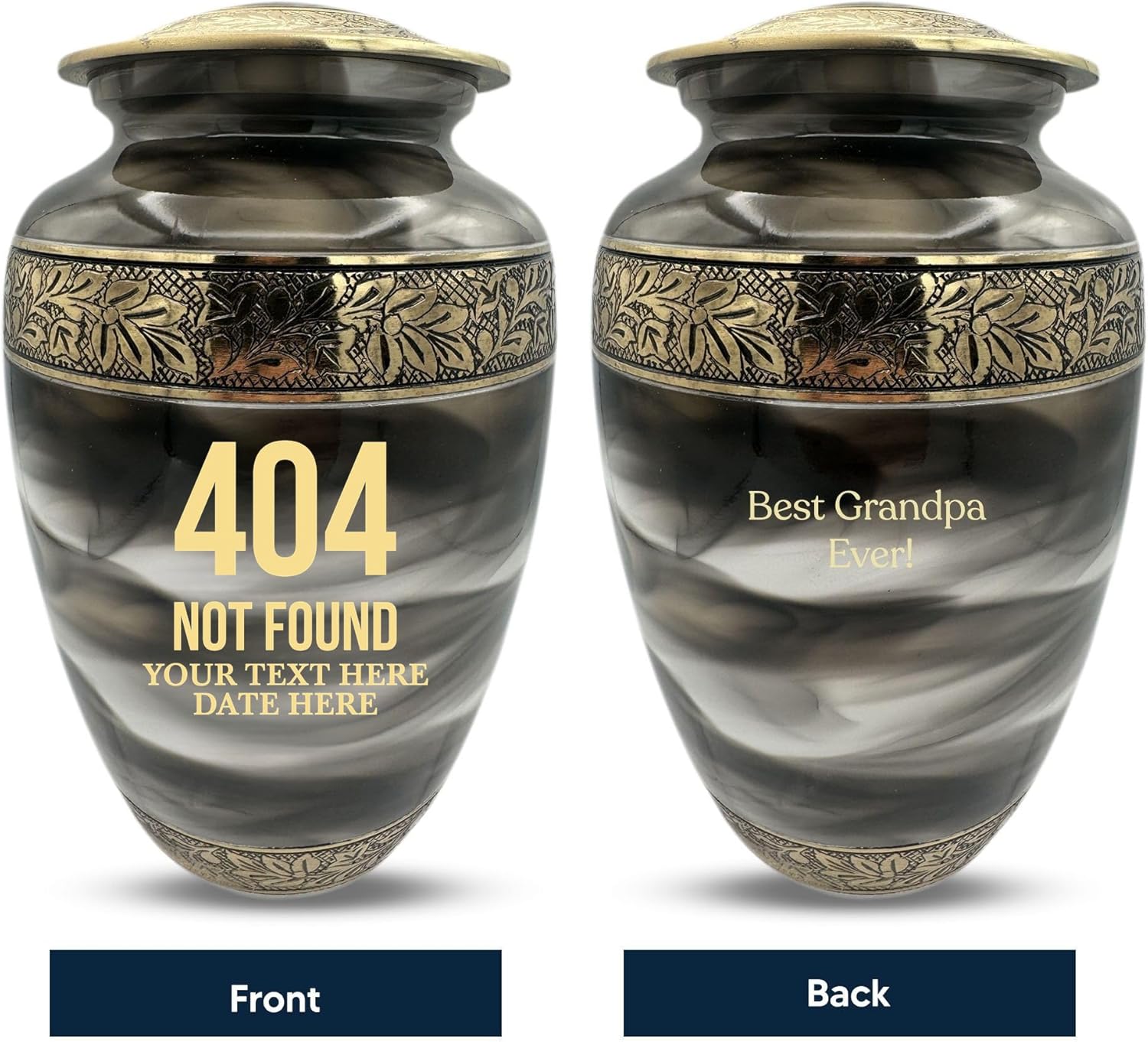 Custom Cremation Urn with Tech Design and Engraving