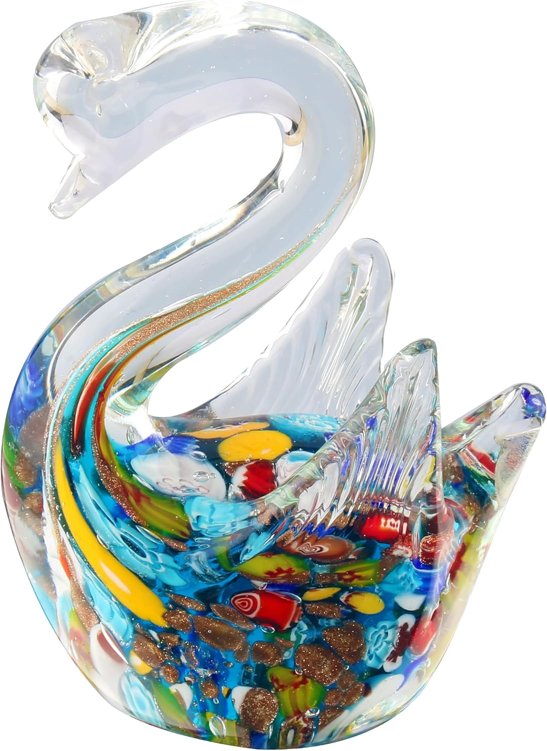 Art Glass Murano Swan Figurine Handmade Sculpture Statue