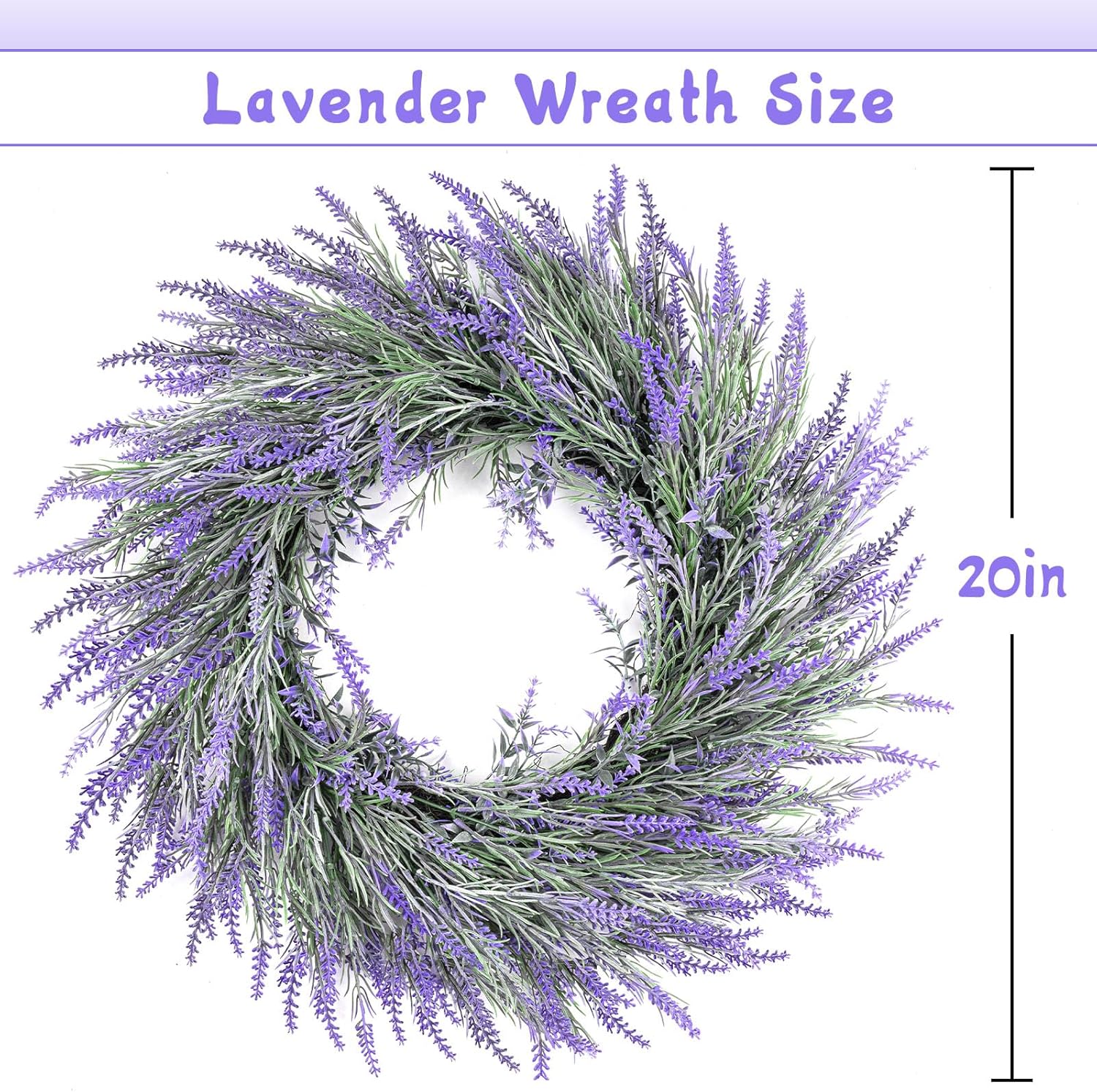 Summer Lavender Door Wreath 20 Inch Front Decor