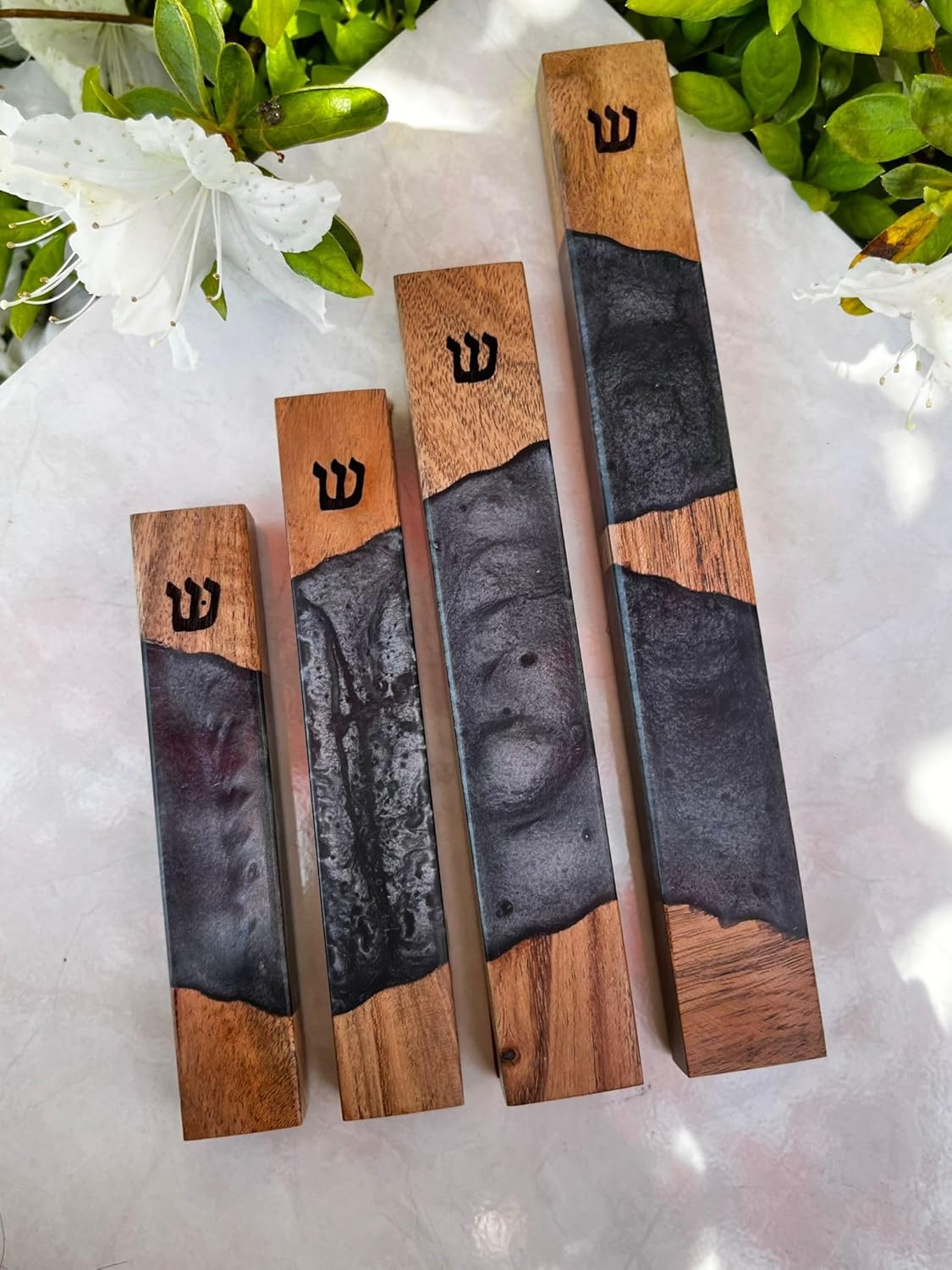 AS Mezuzot Mezuzah Case with Scroll 5 Inches Charcoal Grey