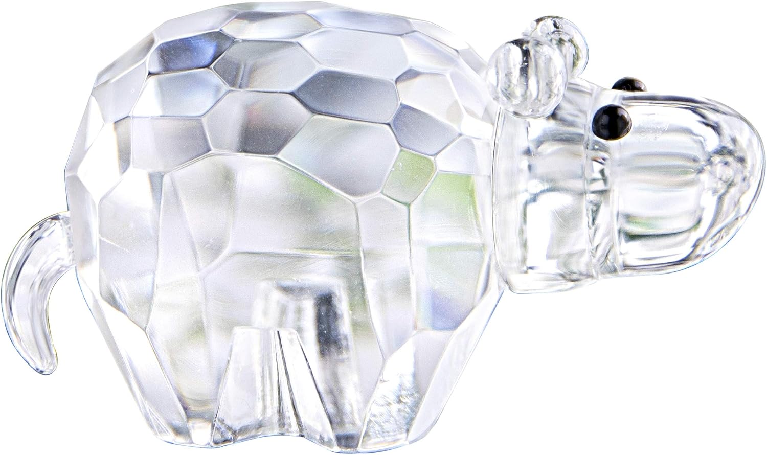 HD Pink Crystal Butterfly Figurine with Crystal Ball Base and Hippopotamus Collectibles