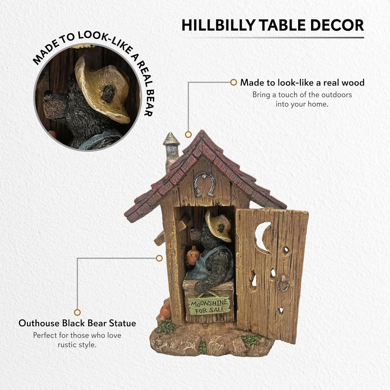 Pine Ridge Bear Outhouse Table Decor
