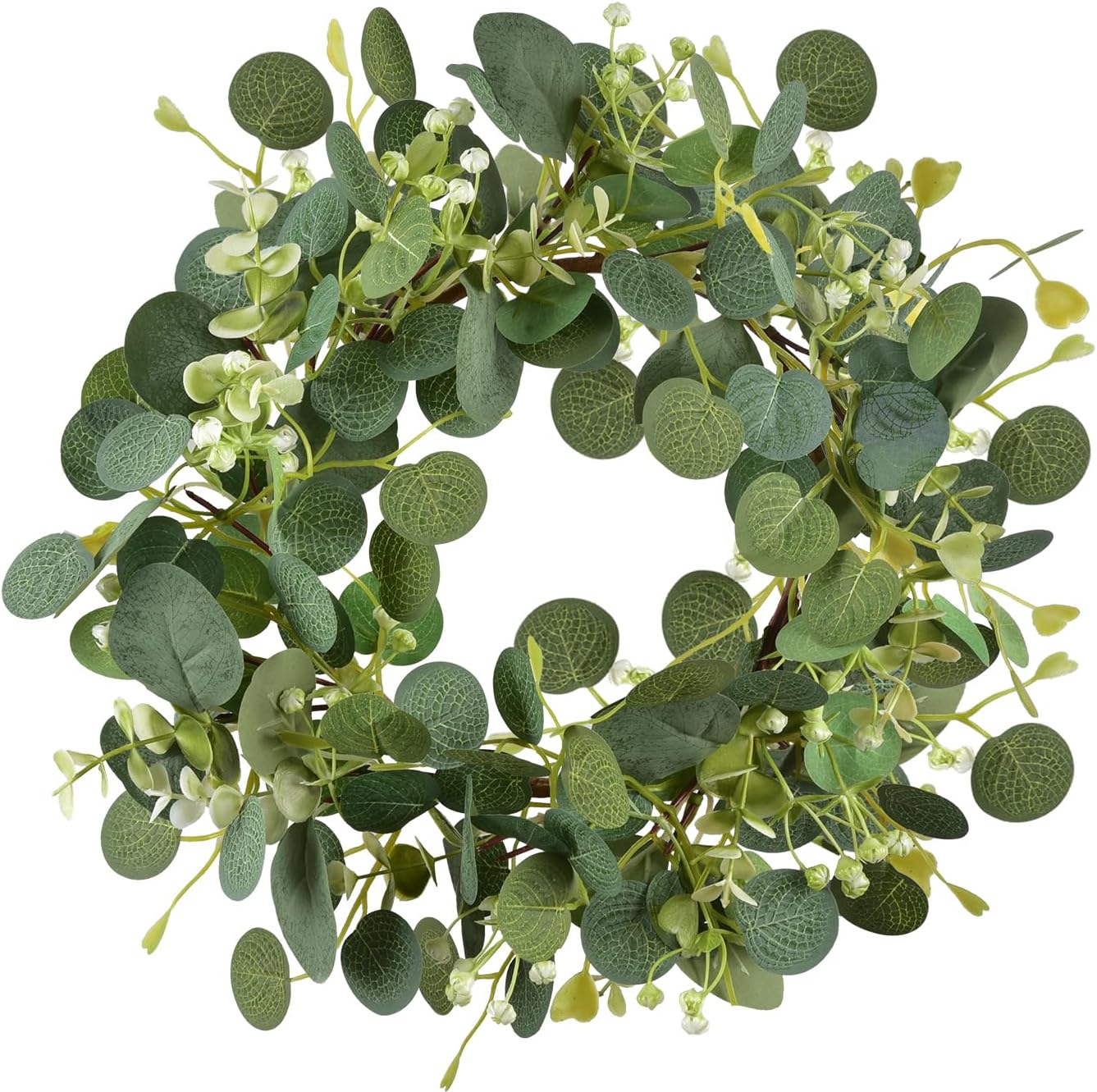 LSKYTOP 12 Inch Artificial Eucalyptus Wreath with Berries