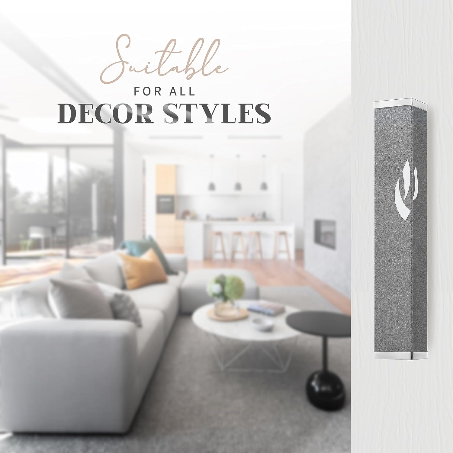 SURI Modern Mezuzah Case with Printed Scroll