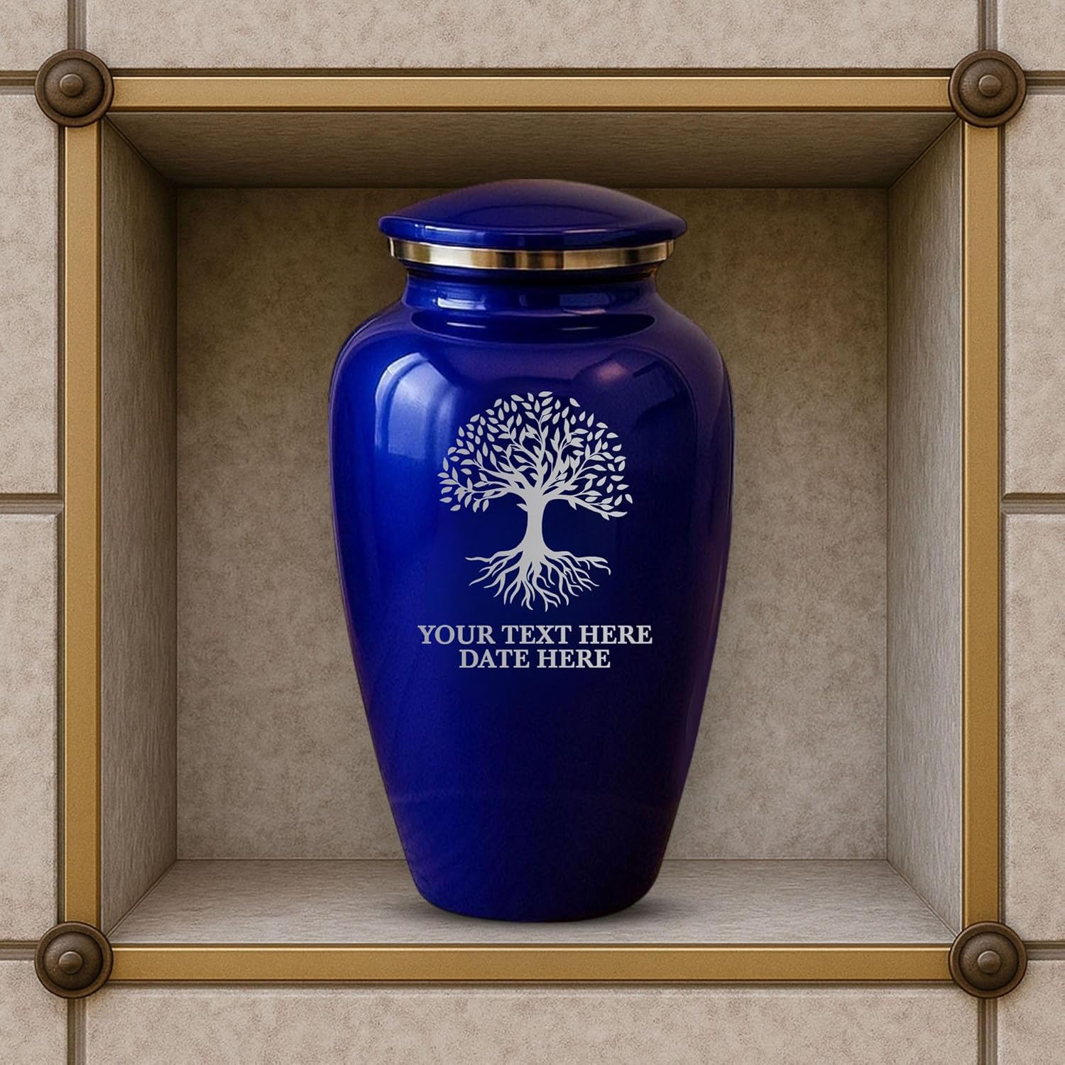Custom Purple Cremation Urn with Tree Of Life Design