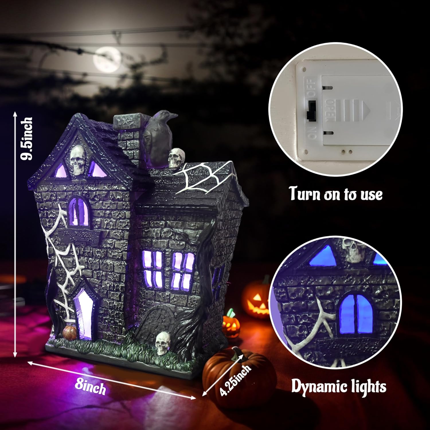 Halloween Village Houses Haunted House Figurine Decor