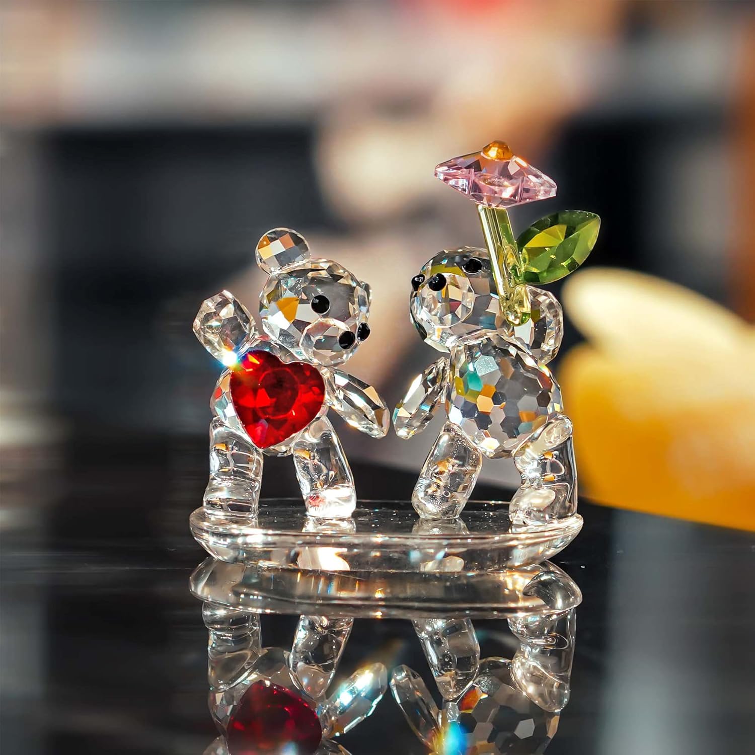 HD Crystal Butterfly and Bear Figurine Set