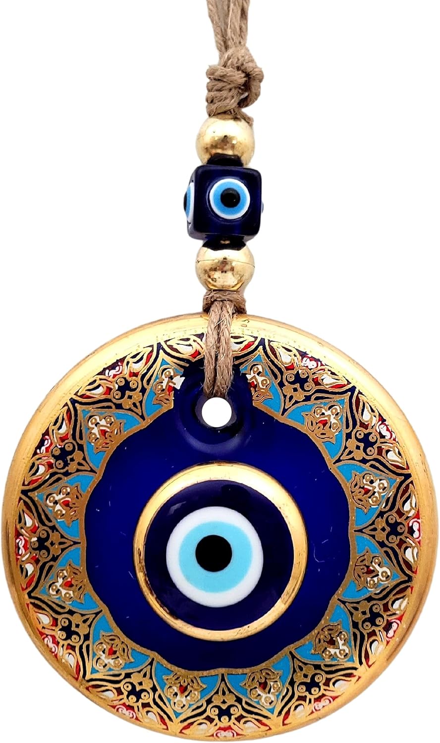 Candymosa 43 Inch Blue Evil Eye Gold Wall Hanging