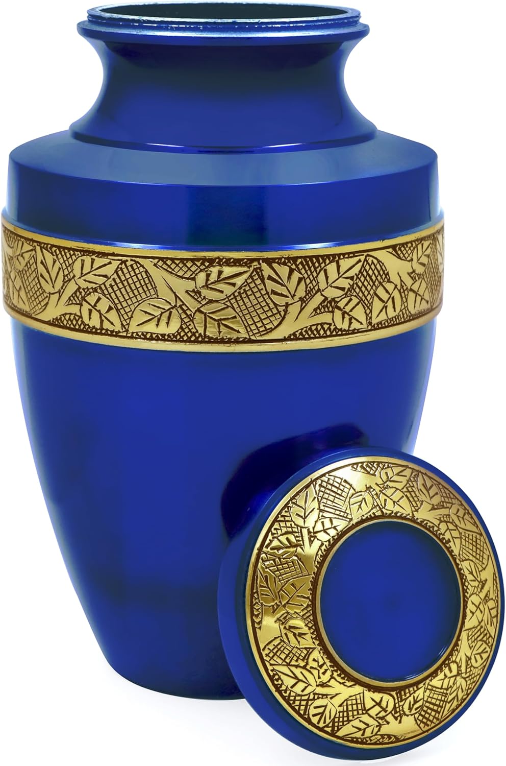 Metal Alloy Decorative Urns for Human Ashes - Blue Gold