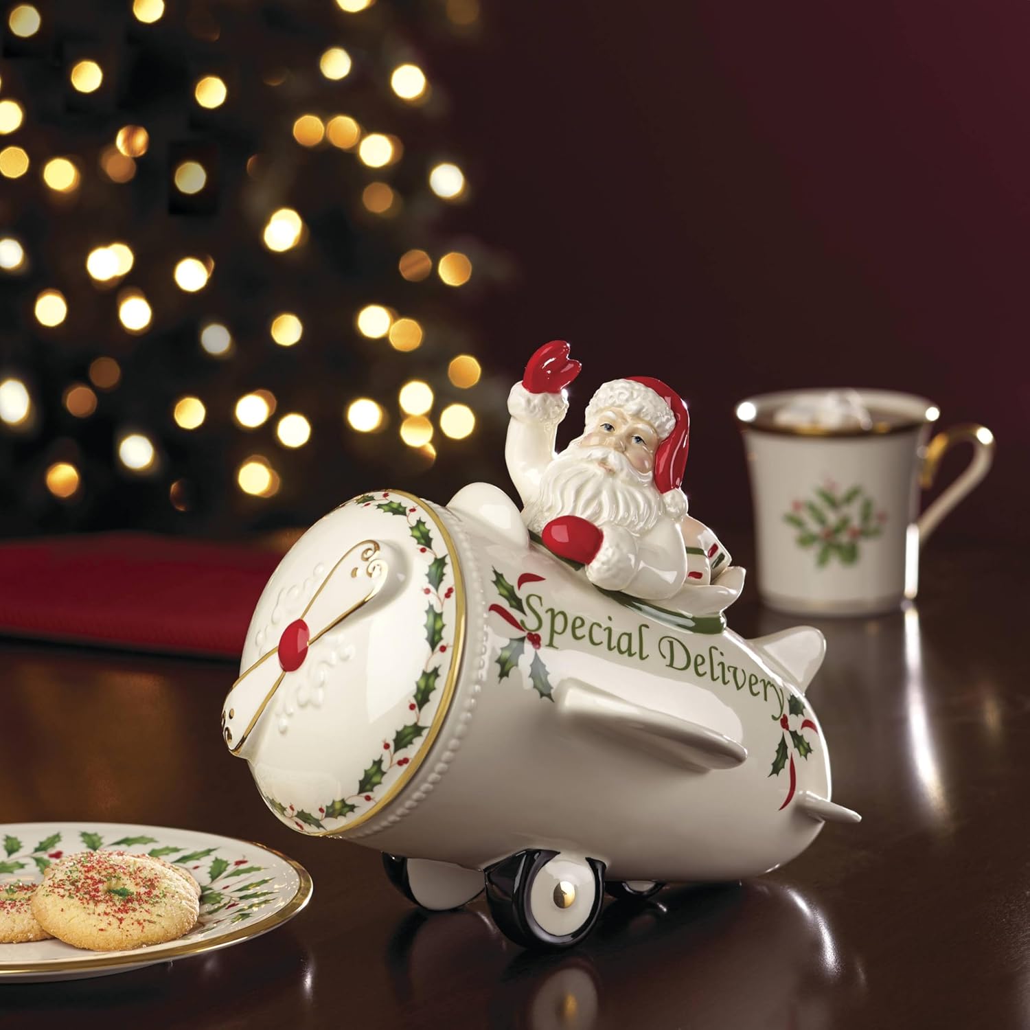 Lenox 863640 Holiday Airplane Cookie Jar 1