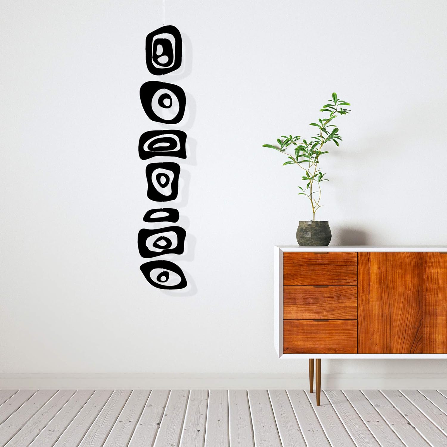 Black Retro-A-GoGo Hanging Art Mobile 9x48
