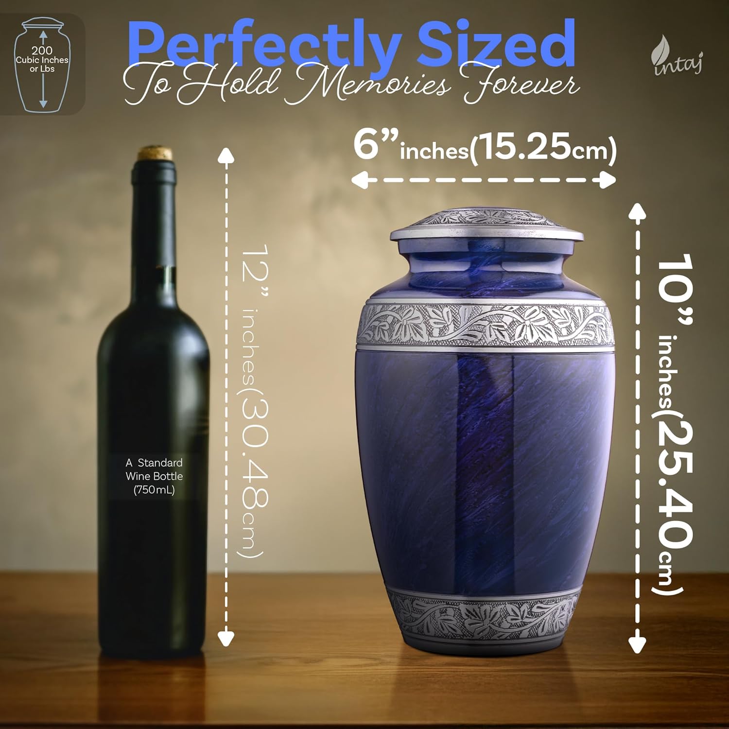 INTAJ Cloud Purple Aluminum Cremation Urn for Adult Ashes