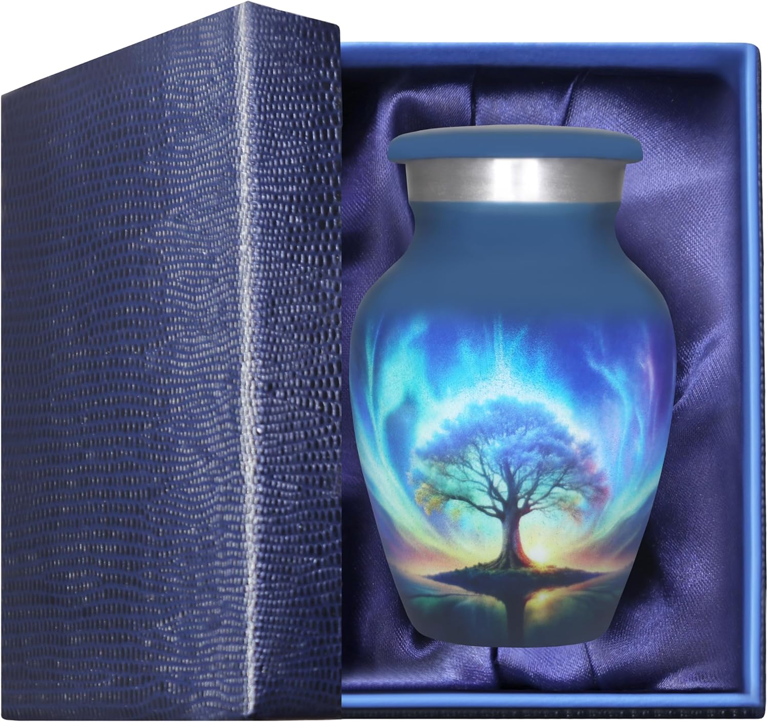 M MEILINXU Miniature Decorative Urn with Tree of Life Design