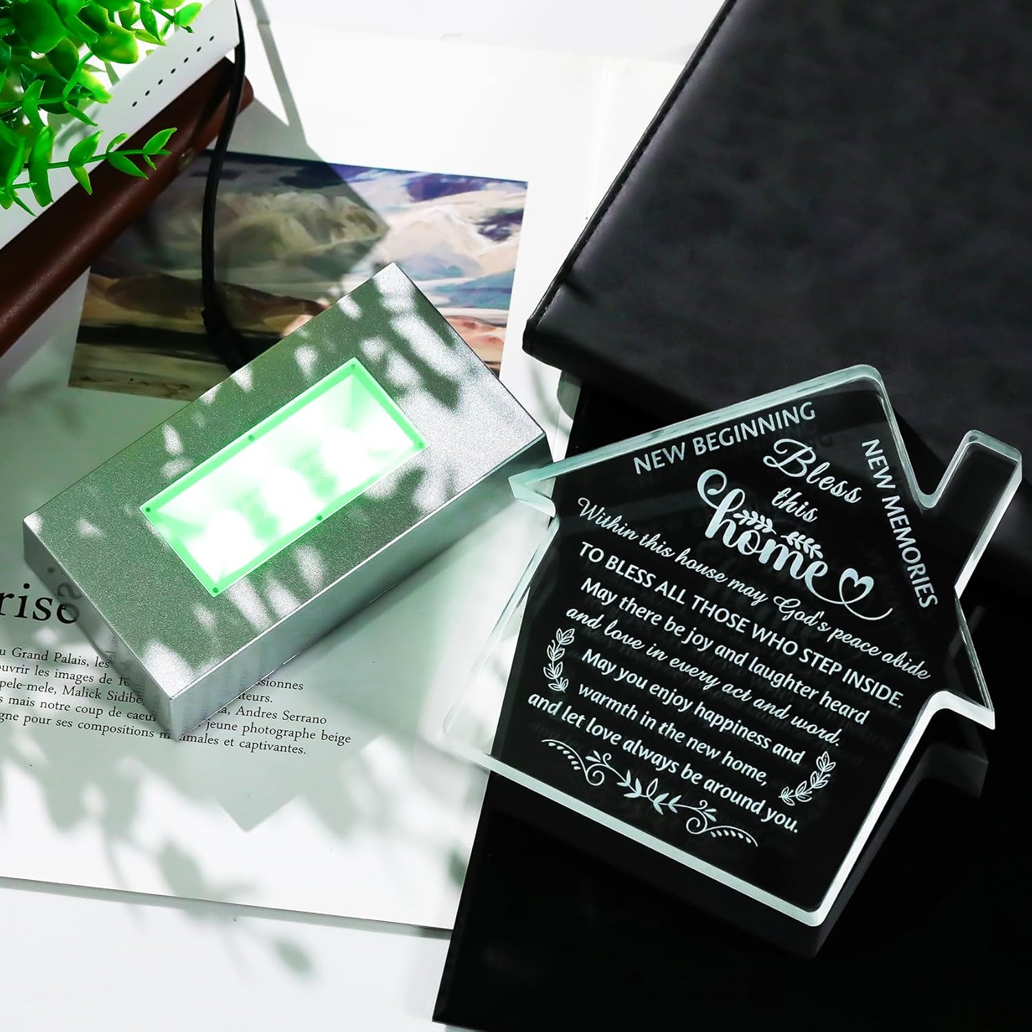 Movdyka Housewarming Crystal Keepsake with LED Light