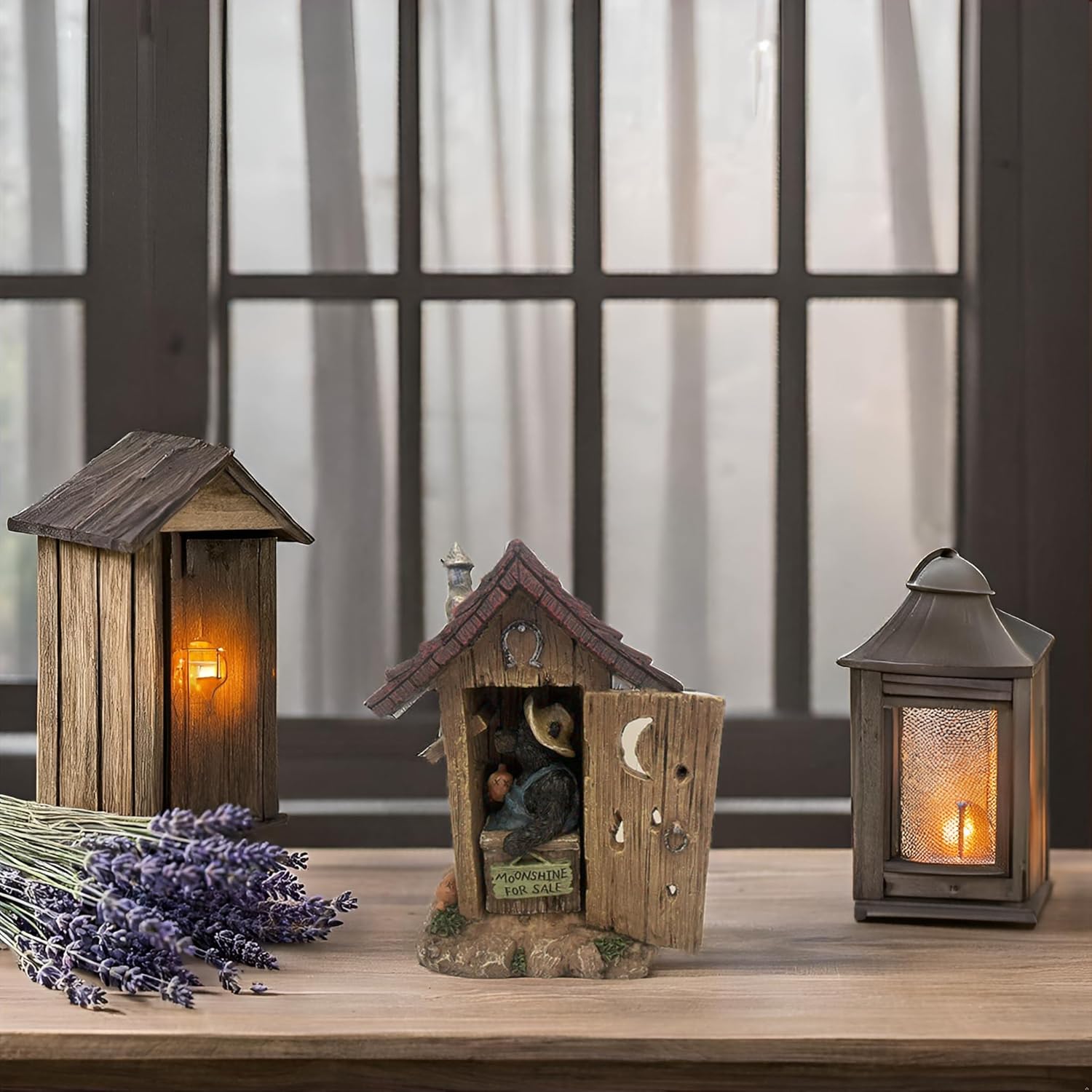 Pine Ridge Bear Outhouse Table Decor