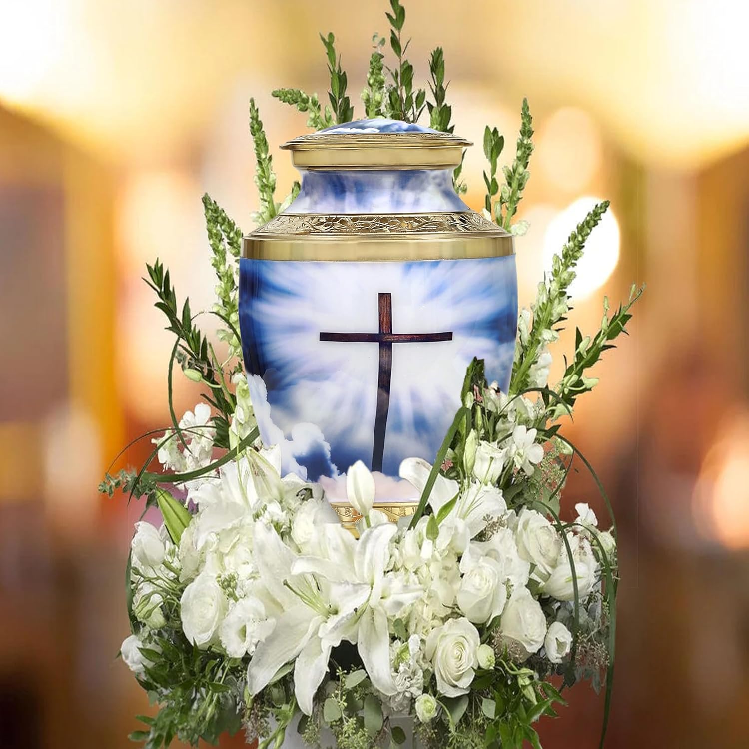 Heavenly Cross Cremation Urn for Human Ashes