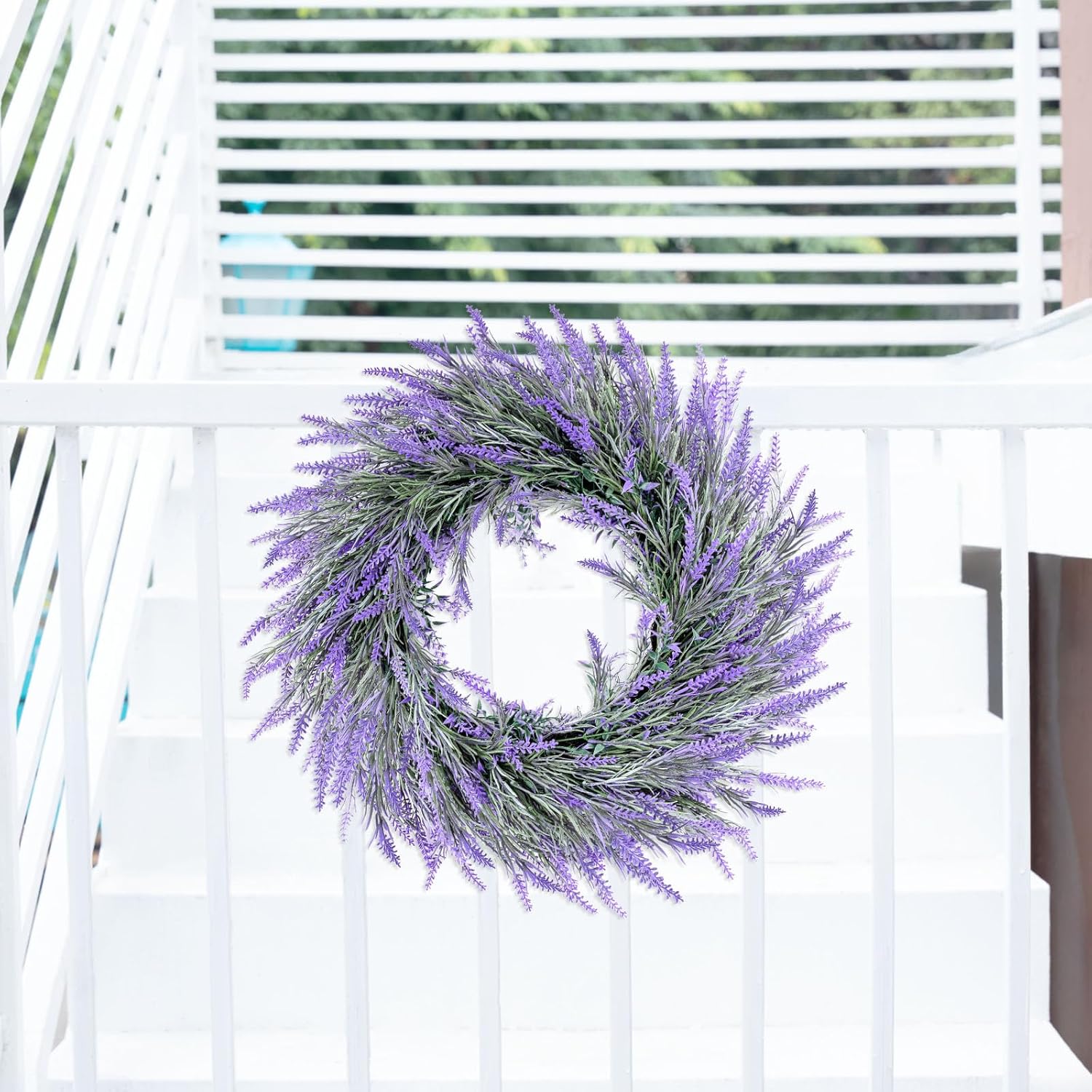 Summer Lavender Door Wreath 20 Inch Front Decor