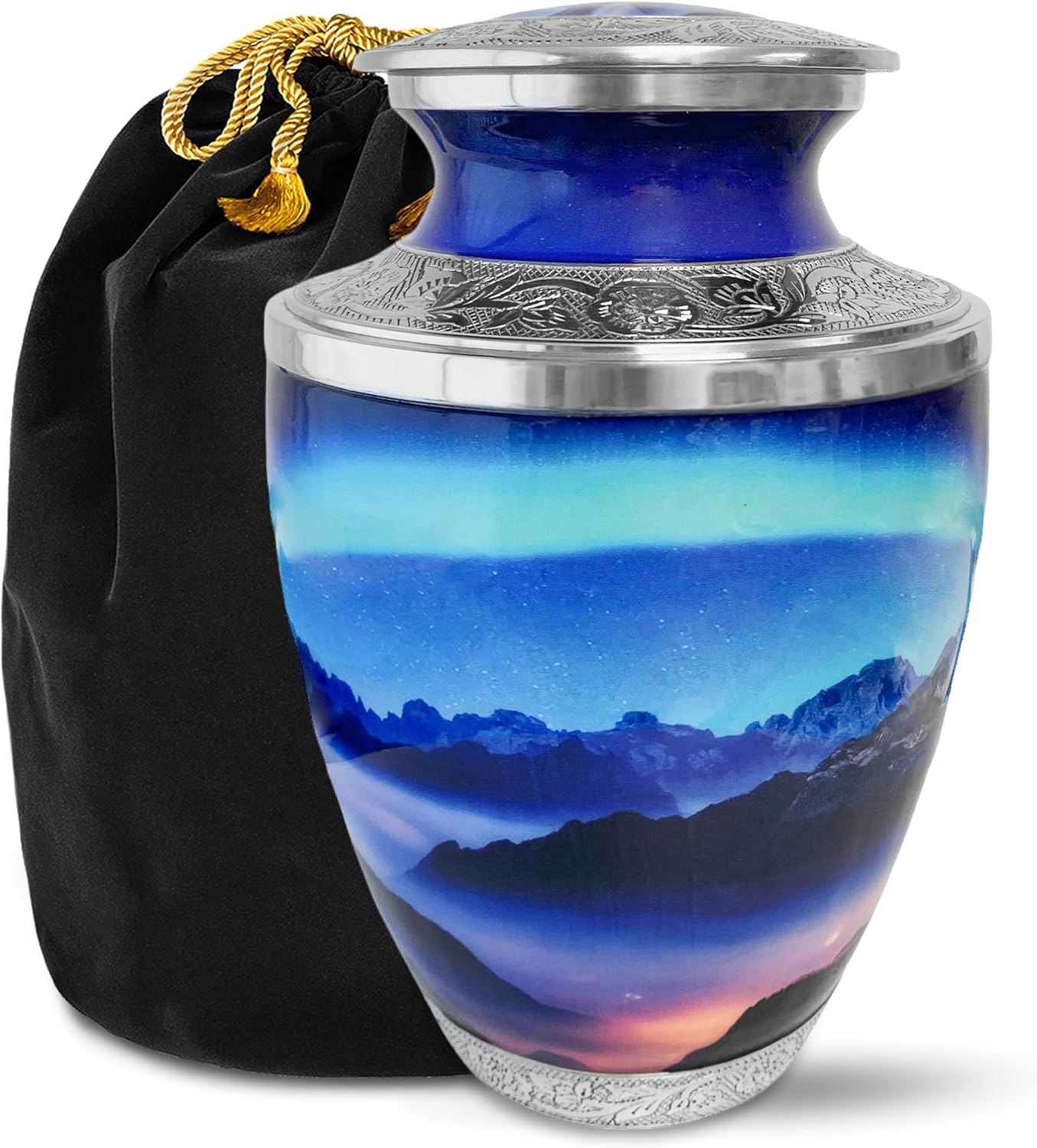 Aurora Borealis Cremation Urn for Adult Ashes