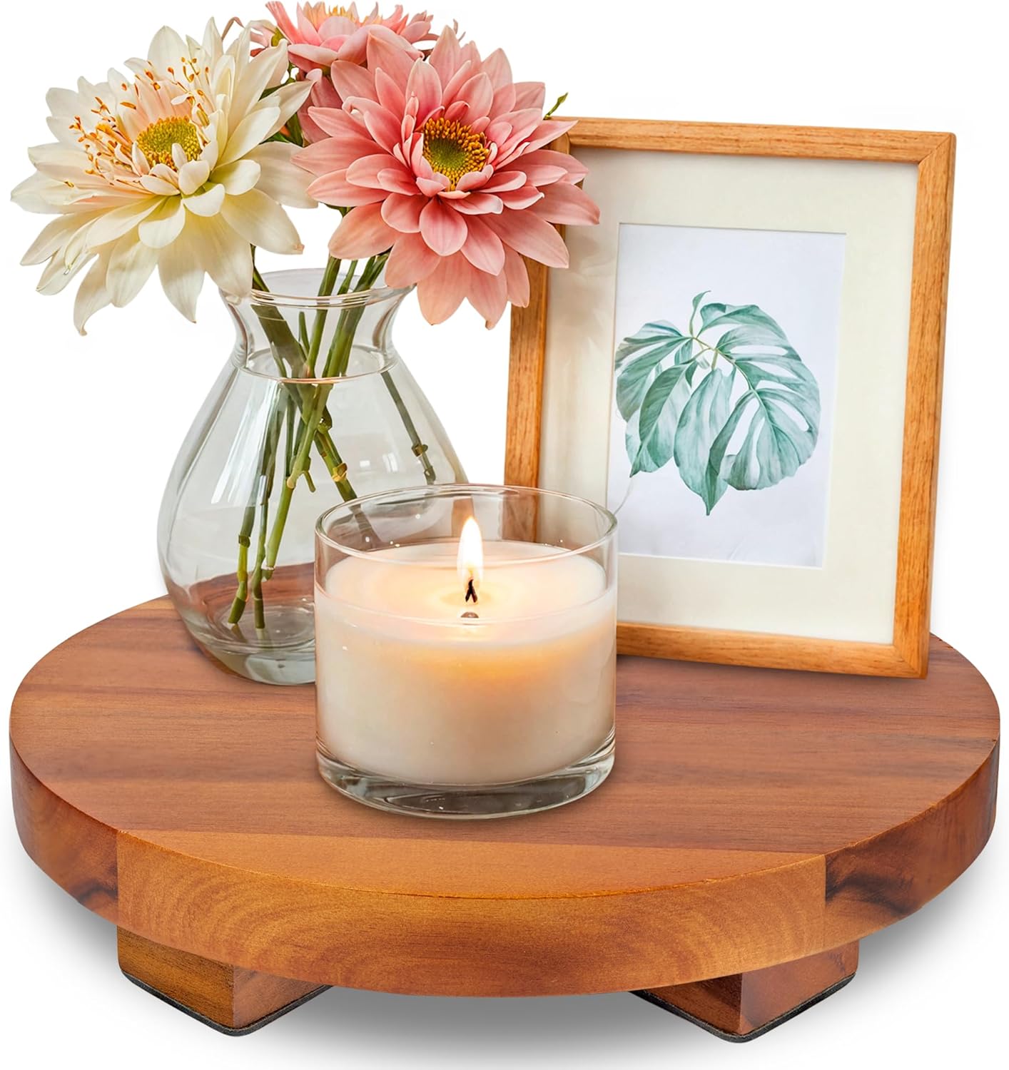 Demigo Round Acacia Wood Riser 95 Inches Display Stand