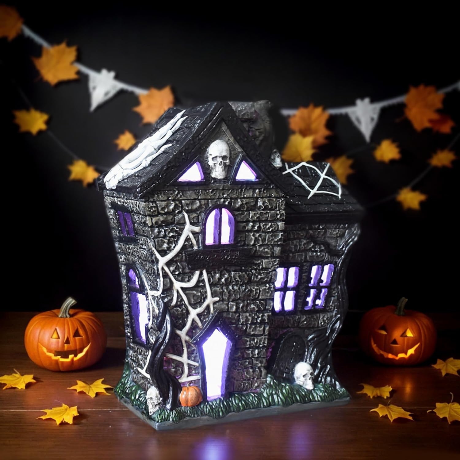 Halloween Village Houses Haunted House Figurine Decor