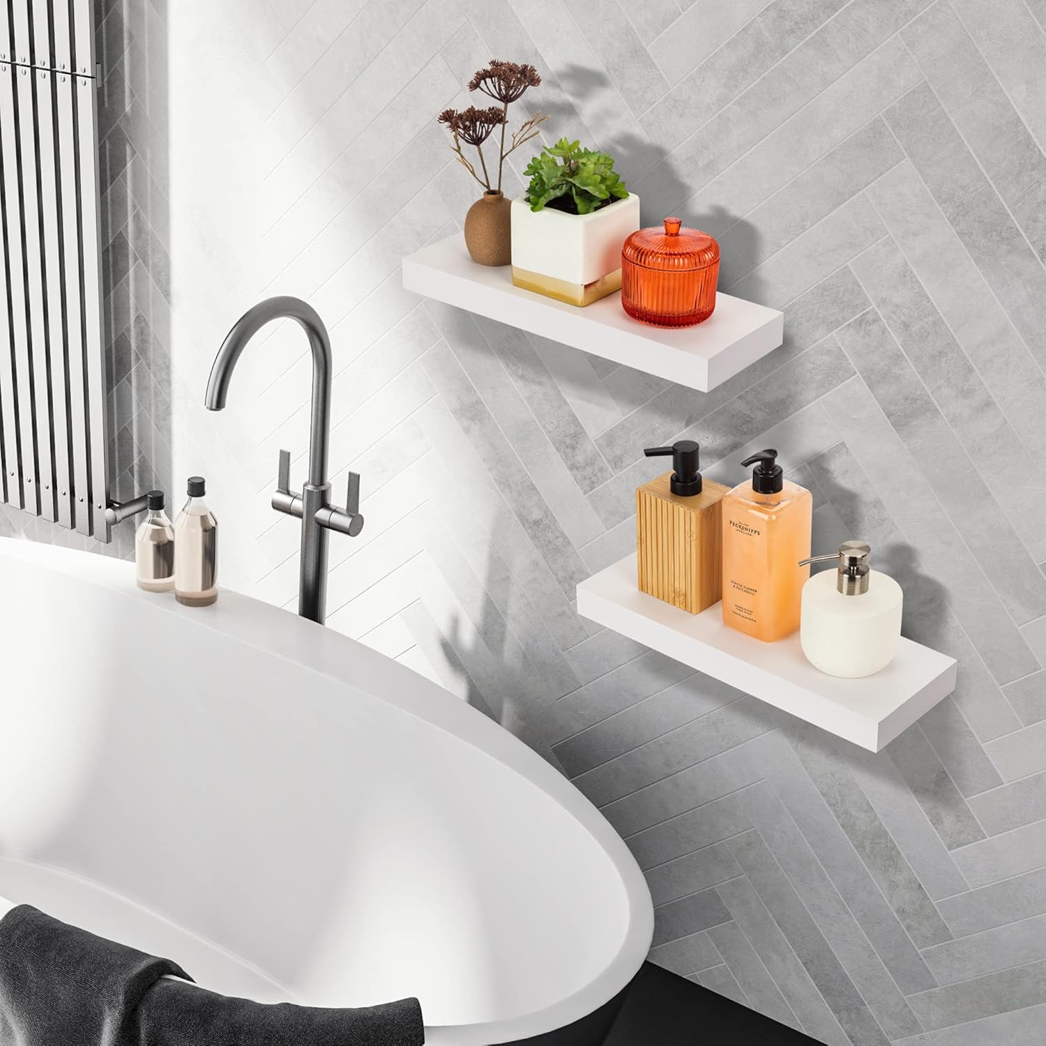 Sorbus Floating Shelves Wall Mount White 2 Pack