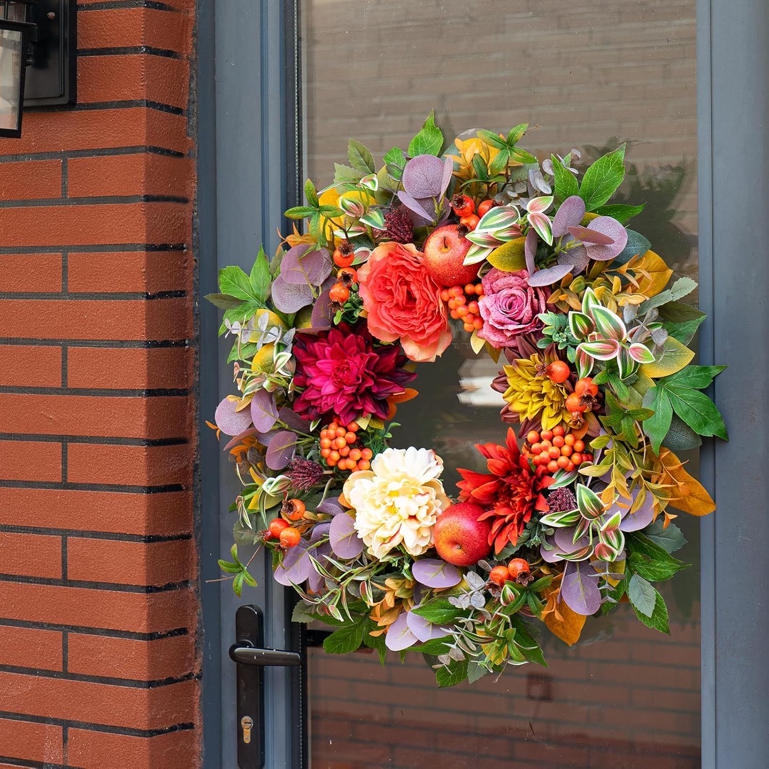 Soomeir 24 Inch Fall Front Door Wreath
