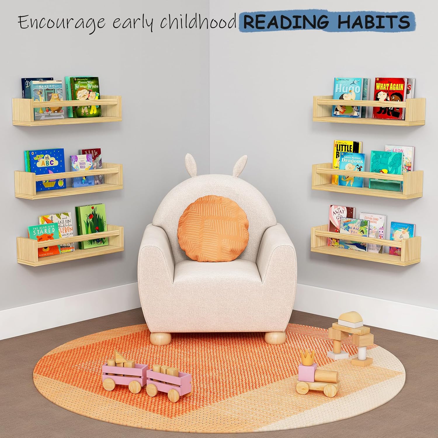 Harwaya Floating Book Shelves for Wall Set of 3