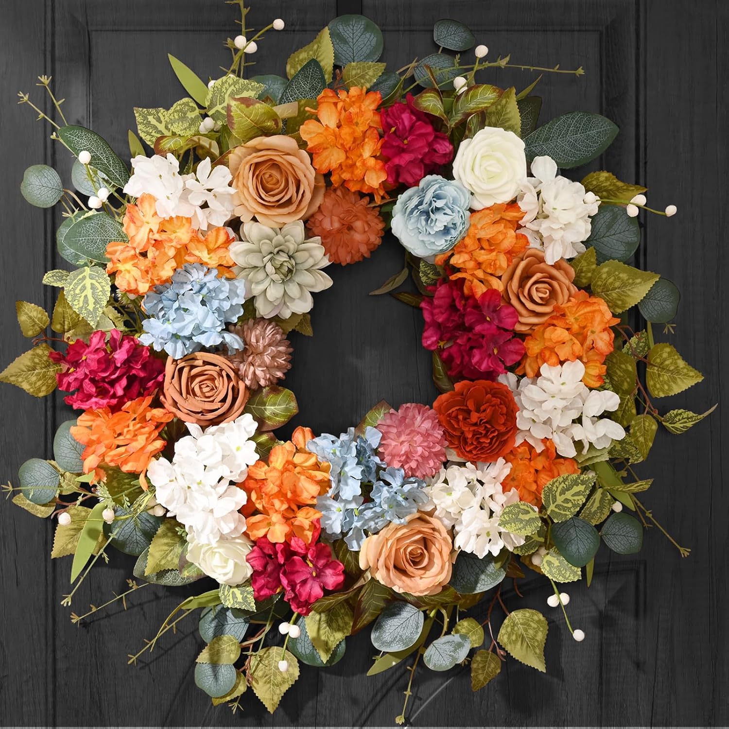 Vibrant Fall Wreath for Front Door 22 Inch