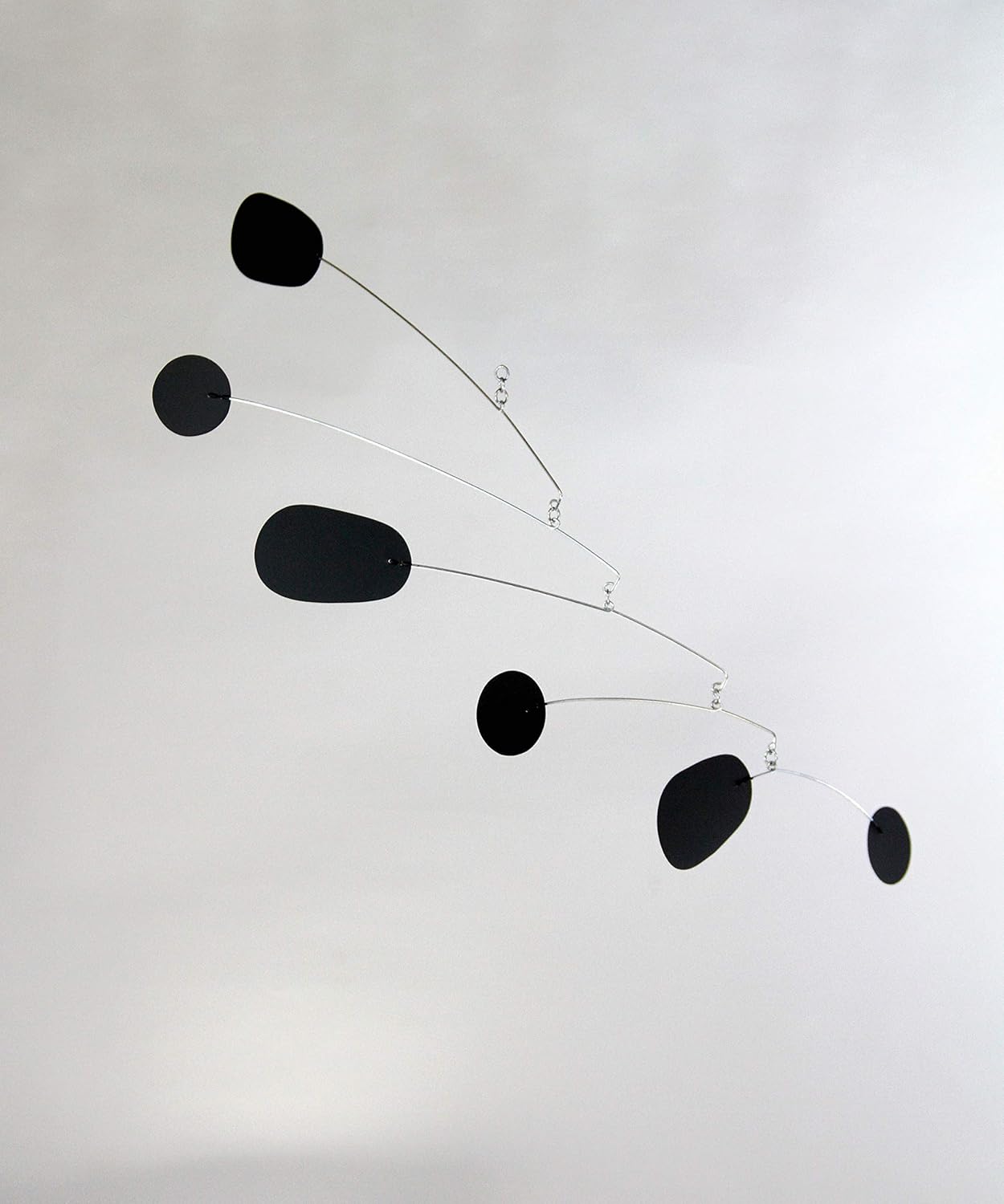 Handmade Black Metal Mobile with Hanging Filament