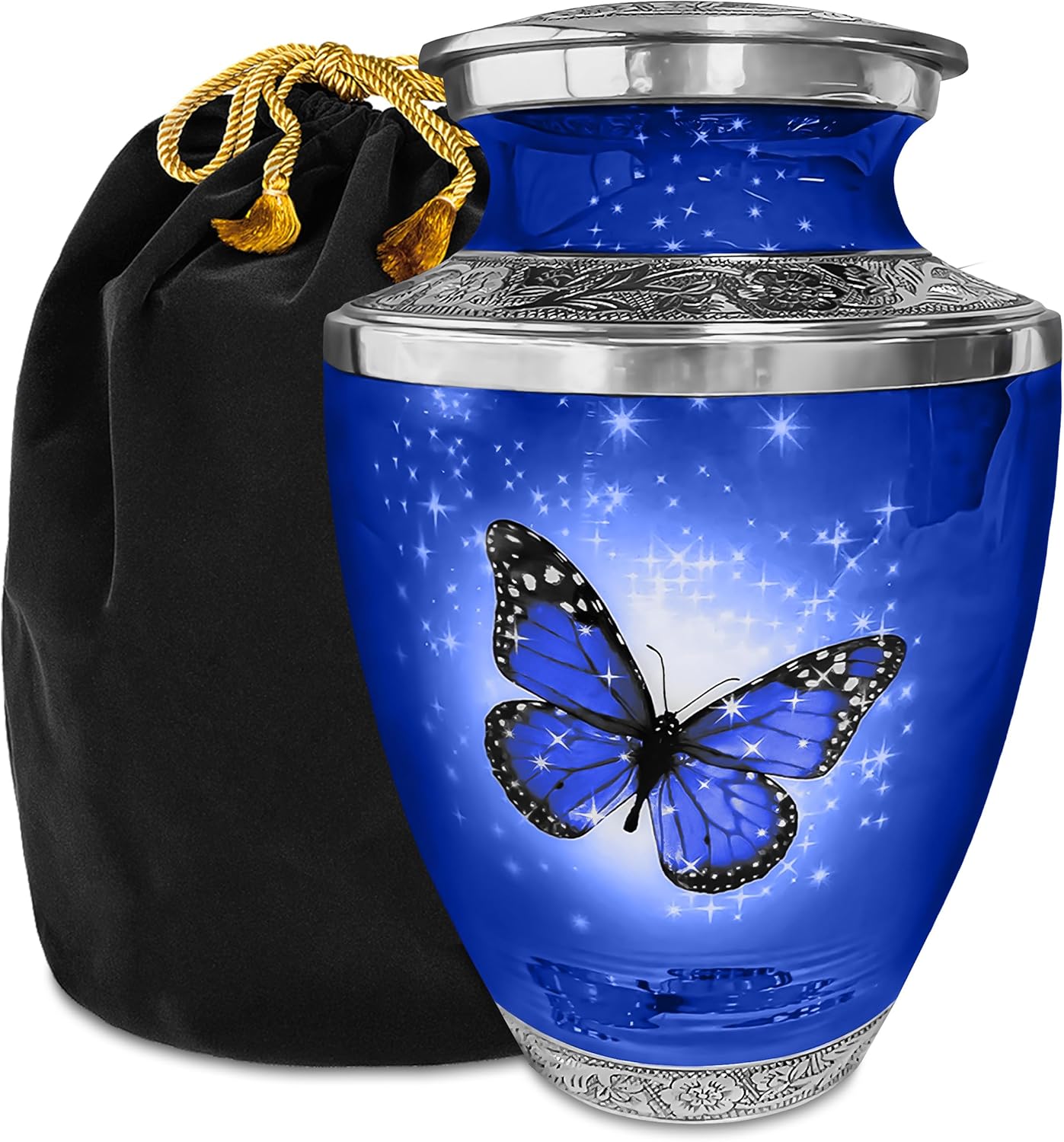 Blue Butterfly Urn for Ashes Elegant Home Display Urn