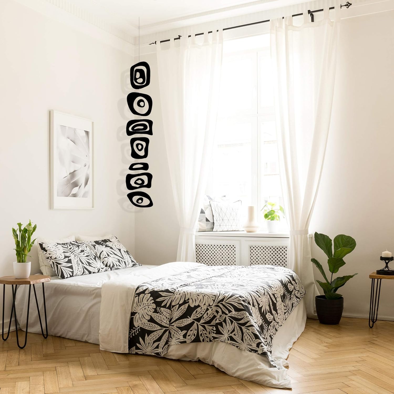 Black Retro-A-GoGo Hanging Art Mobile 9x48