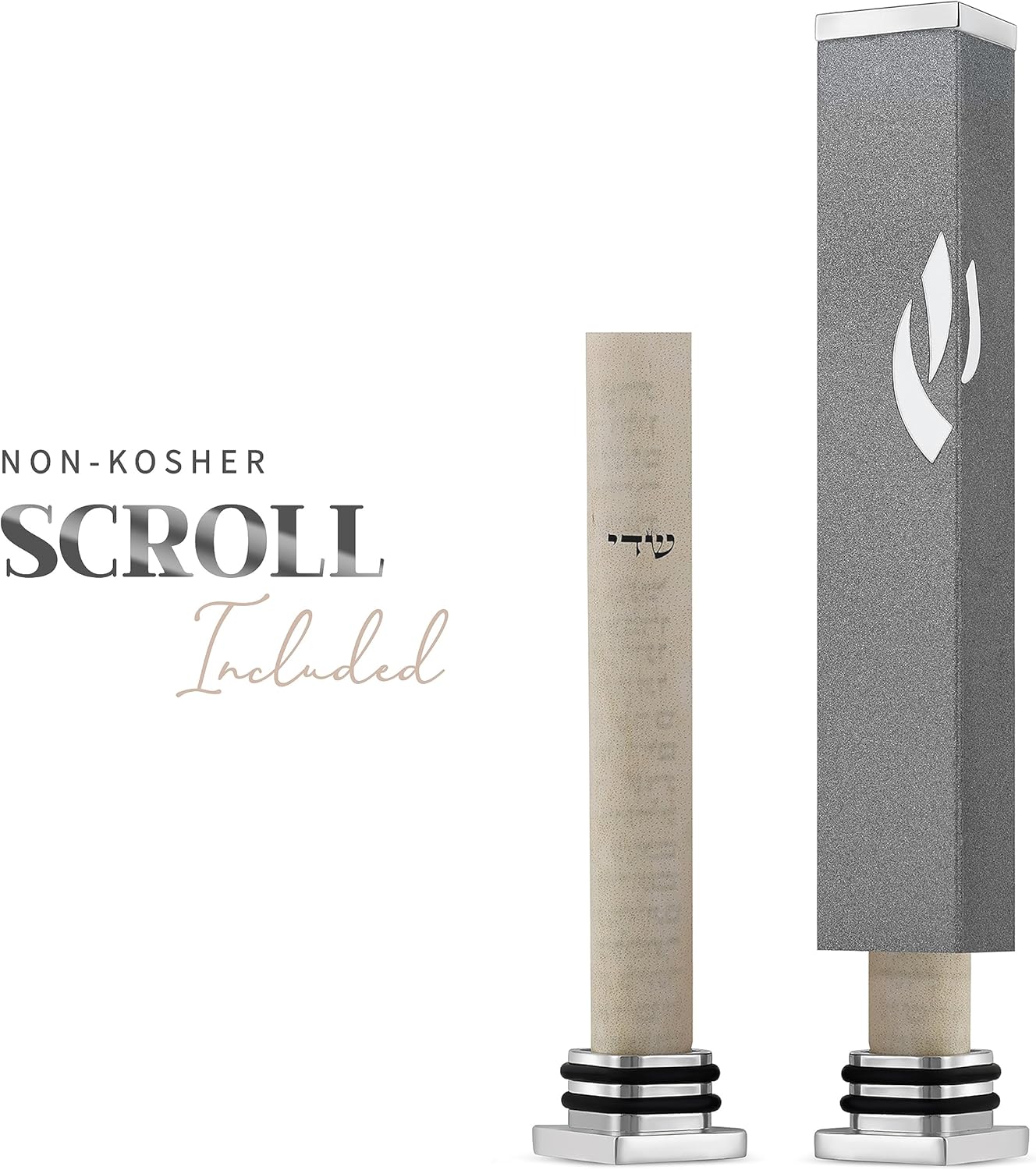 SURI Modern Mezuzah Case with Printed Scroll