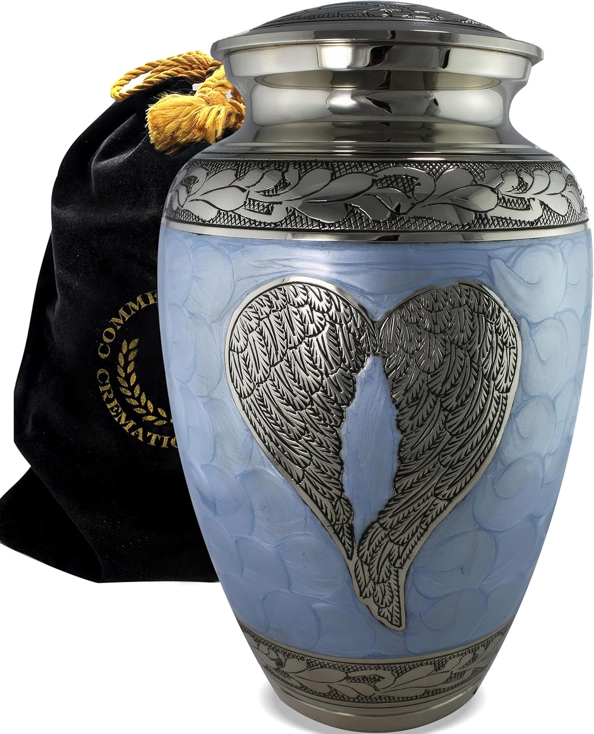 Extra Large Blue Angel Cremation Urn for Adult Male