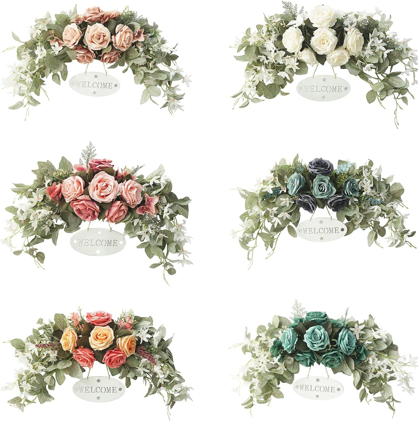 295 Inch Floral Swag with Peony and Eucalyptus
