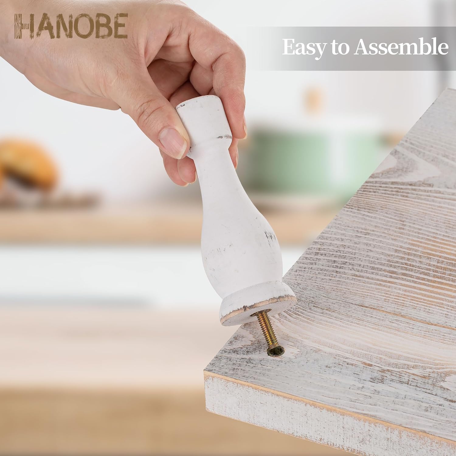 Hanobe Wooden Riser Decorative Tray with Farmhouse Style