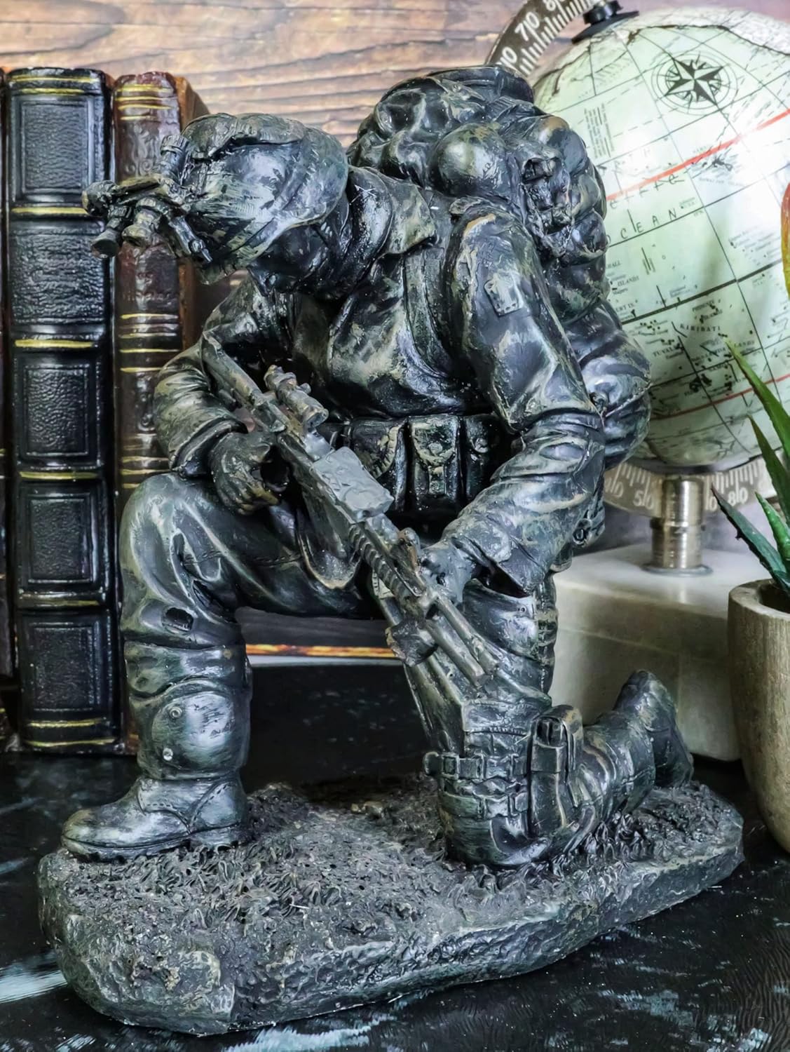 Ebros Gift Kneeling Soldier Courage Figurine