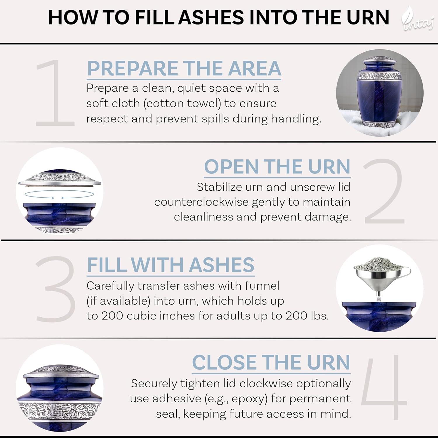 INTAJ Cloud Purple Aluminum Cremation Urn for Adult Ashes