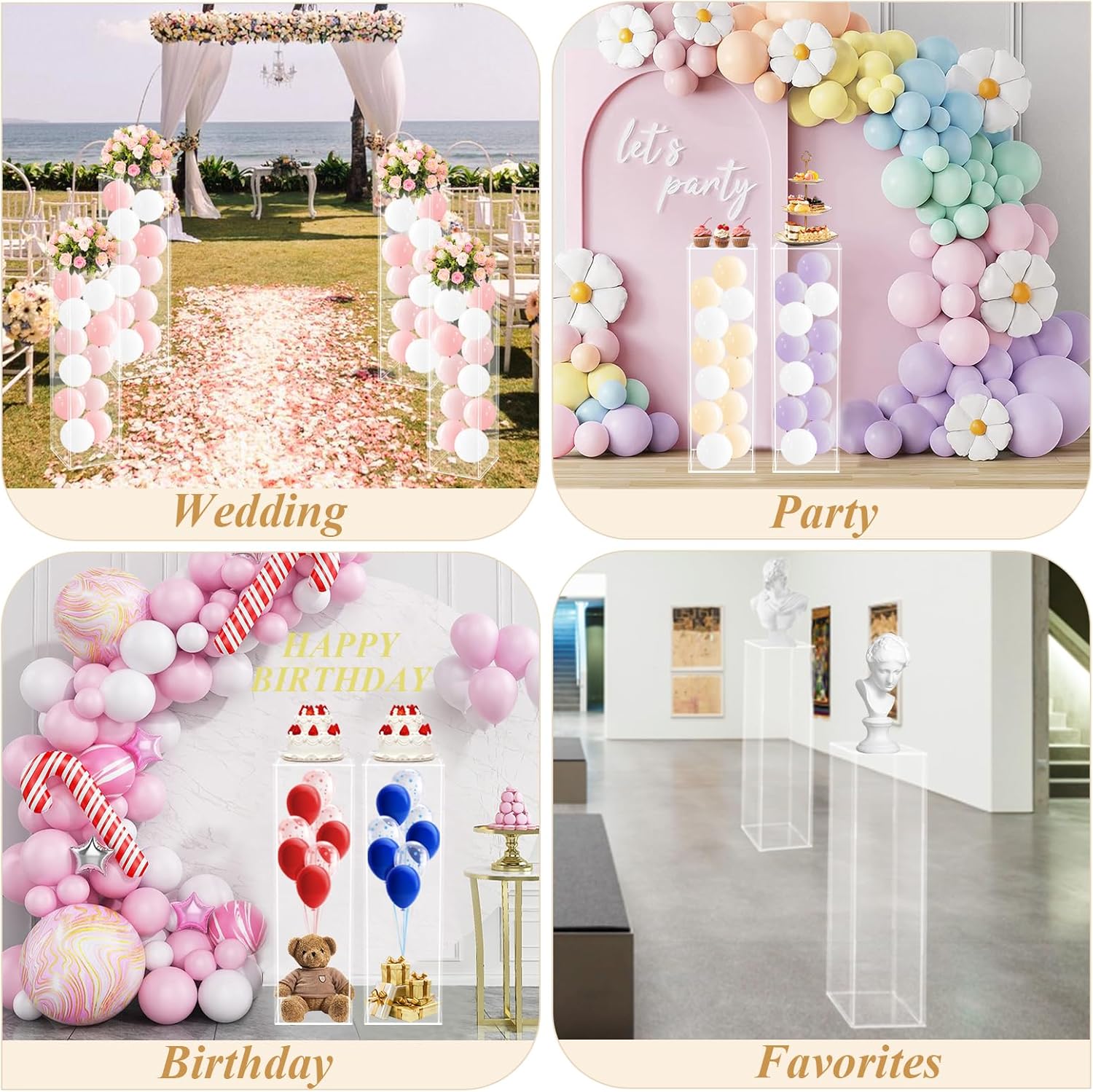 40 Acrylic Pedestal Display 2 Pack Clear Display Riser Box