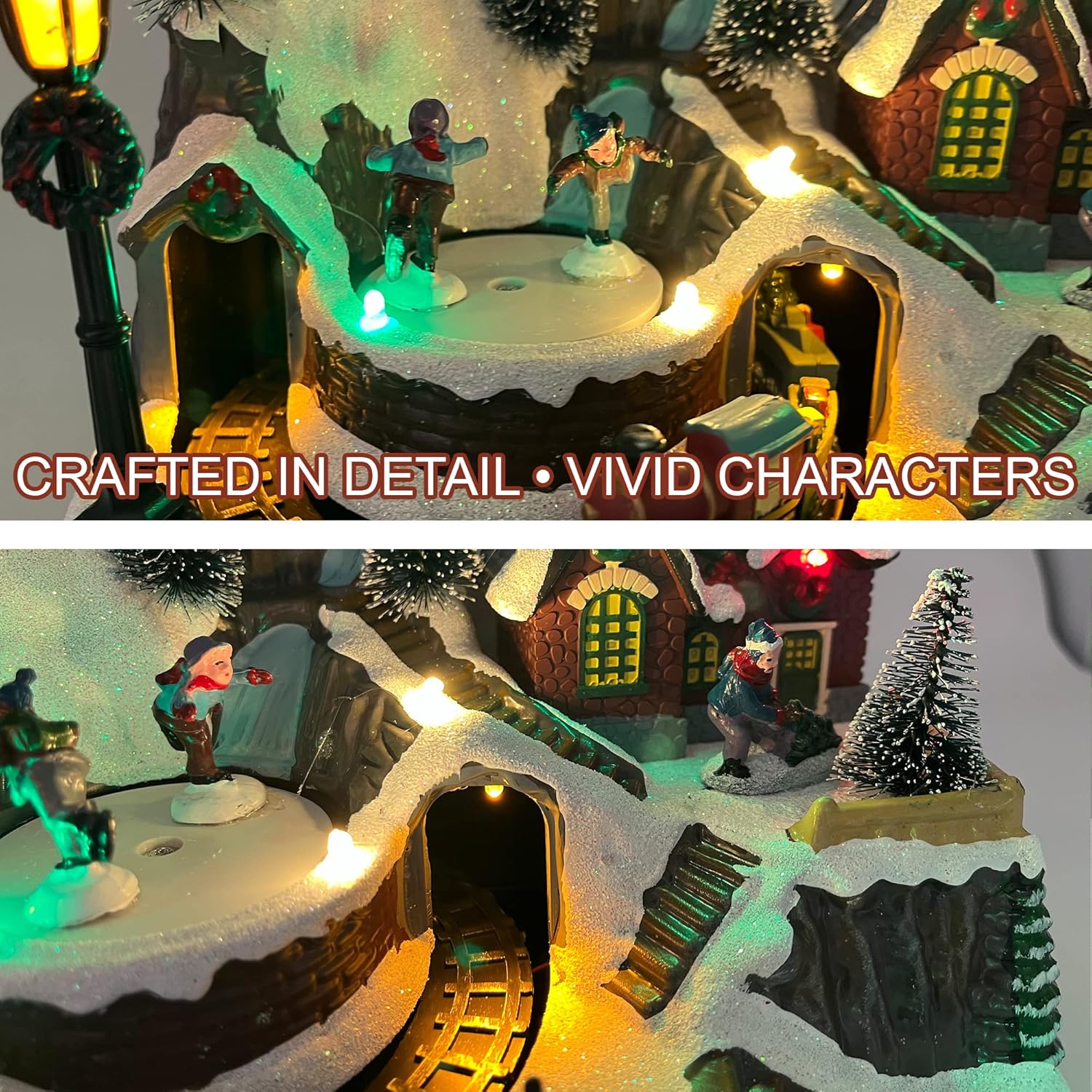 allgala Christmas House Figurine with USB and Battery Power