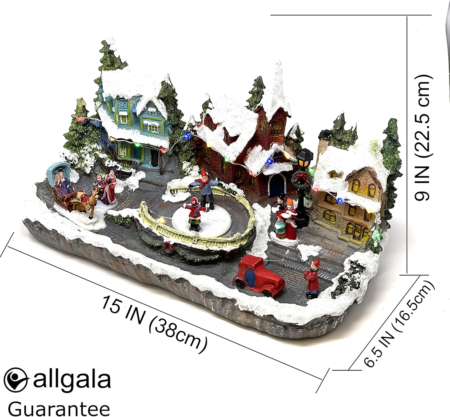 Allgala Christmas House Figurine with Dual Power
